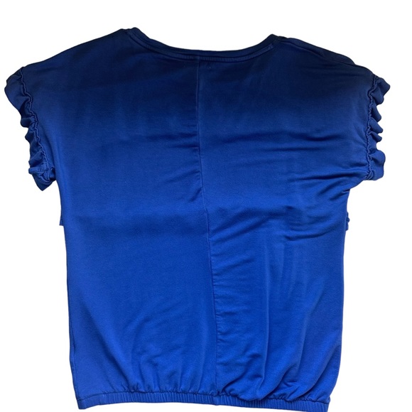 Maurices Blue Ruffle Short Sleeve Elastic Waistband Tee T-shirt spring summer - Picture 7 of 7